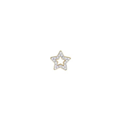 Drop stella in acciaio ip gold con cristalli bianchi