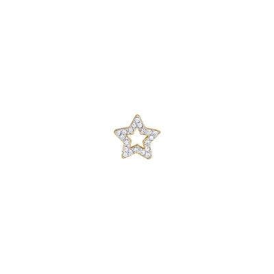 Gota de estrella en acero ip oro con cristales blancos