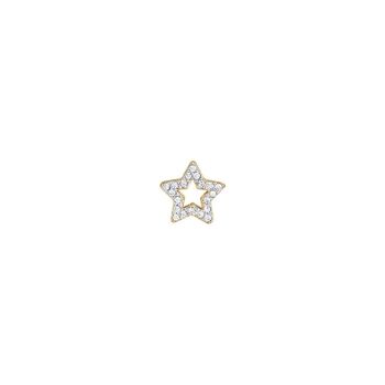 Goutte étoile en acier ip gold avec cristaux blancs