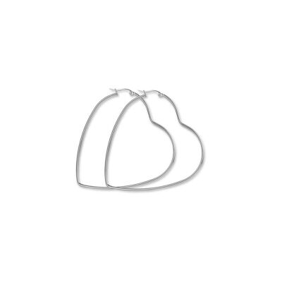 Steel heart earrings - diameter 45 mm
