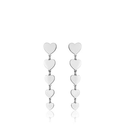 Steel earrings with hearts