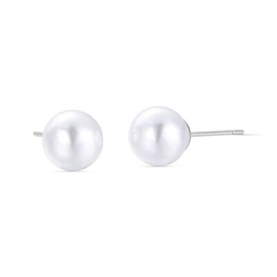 Steel earrings with 8mm pearl