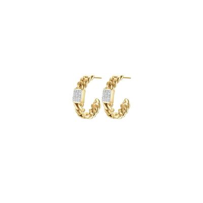 Goldene Ohrringe aus IP-Stahl mit weißen Kristallen, 449