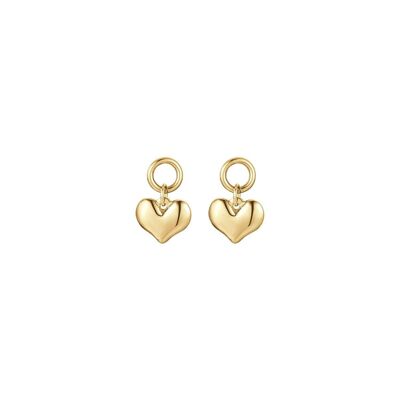 Gold ip steel earrings with hearts