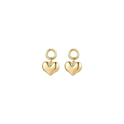 Pendientes de acero ip dorado con corazones