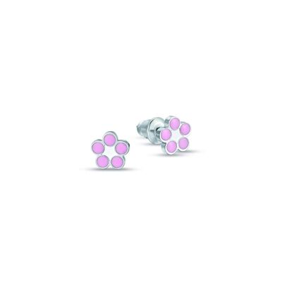 Pendientes junior acero con flores