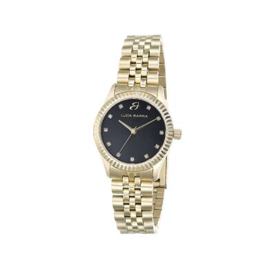 Watch with gold steel case