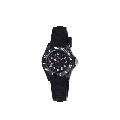 Montre enfant en silicone noir avec cadran noir