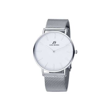 Montre en acier avec boîtier en acier à cadran blanc