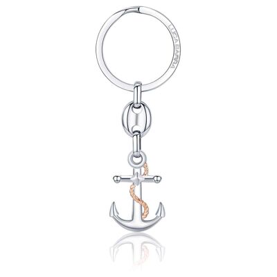 Steel keychain with anchor
