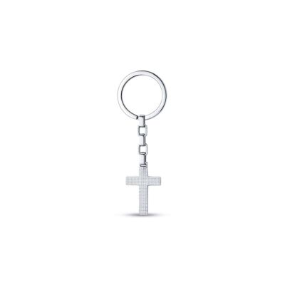 Porte-clés en acier avec croix