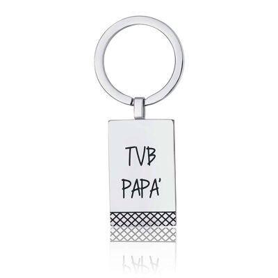 Steel keychain with the writing tvb papa&#039;