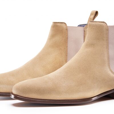 Bequeme Chelsea-Stiefel in Beige