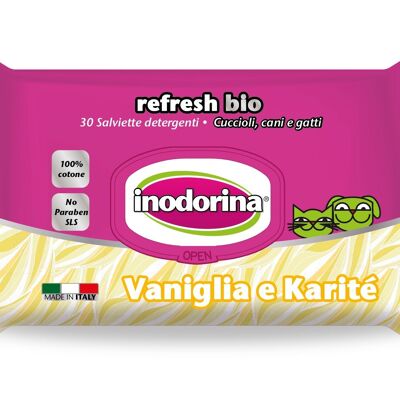 INODORINA TOALLITAS REFRESH BIO VAINILLA Y KARITE 30 UNID.