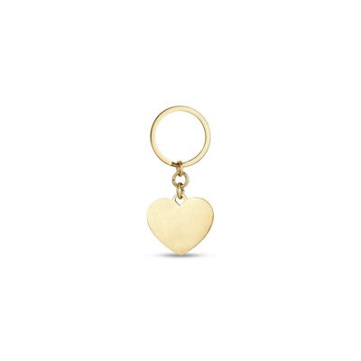 IP gold steel keychain with heart