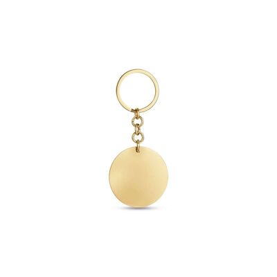 Gold IP steel keychain with plate