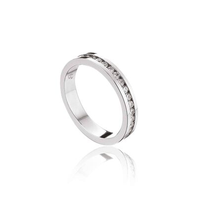 Bague acier et pierres blanches taille 19