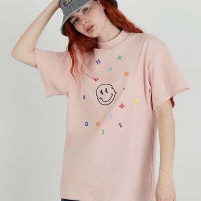 My Mind T-shirt girocollo oversize con grafica in rosa