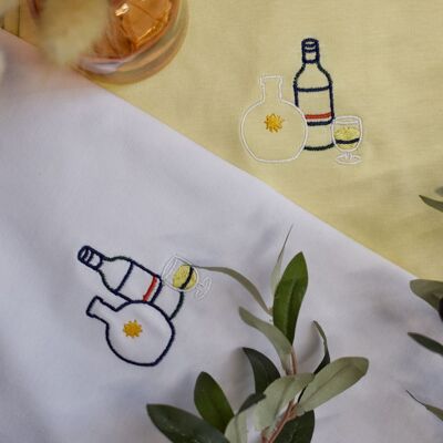 Embroidered T-shirt - Pastis in the sun