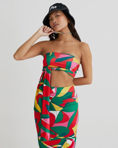 Are You Ready? Two Piece Set With Abstract Print In Multicolour