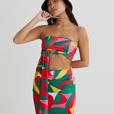 Are You Ready? Two Piece Set With Abstract Print In Multicolour