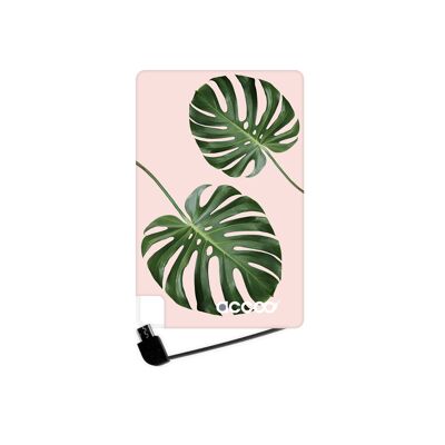 Batterie externe Modèle S - Design Pink Leaves