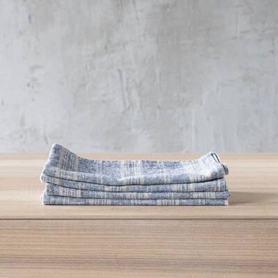 Linen Napkin Indigo Natural Multistripe