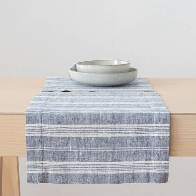 Linen Placemat Indigo Multistripe