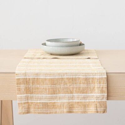 Linen Placemat Gold Multistripe