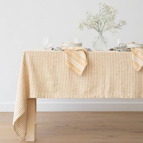 Linen Tablecloth Gold Brittany