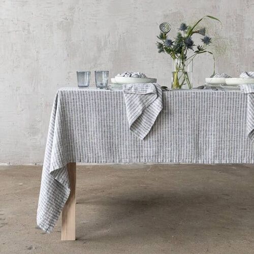 Linen Tablecloth Indigo Natural Brittany