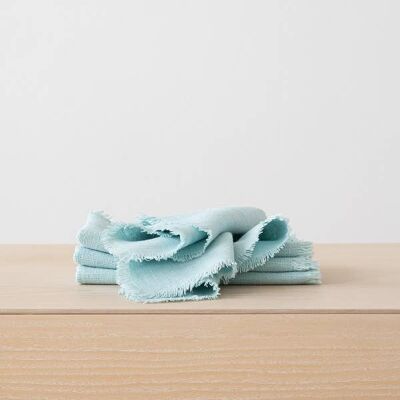 Linen Napkin Eggshell Blue Rustic 