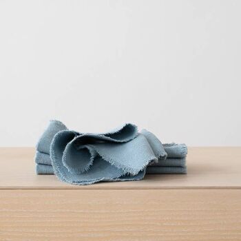 Serviette de table en lin Stone Blue Rustique 1