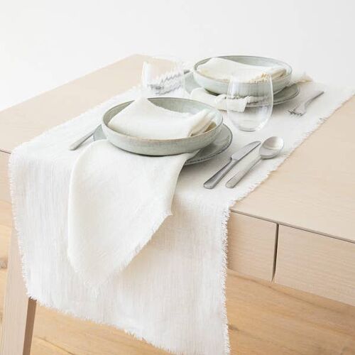 Linen Runner Off White Rustic