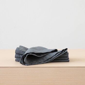 Serviette de table en lin Blue Stone Washed 4