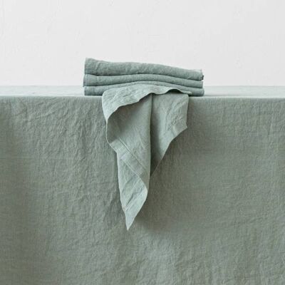 Linen Napkin Spa Green Stone Washed