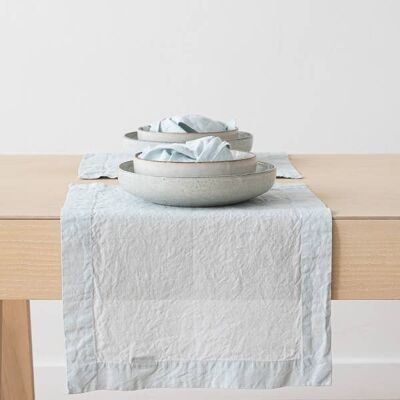 Linen Placemat Ice Blue Stone Washed