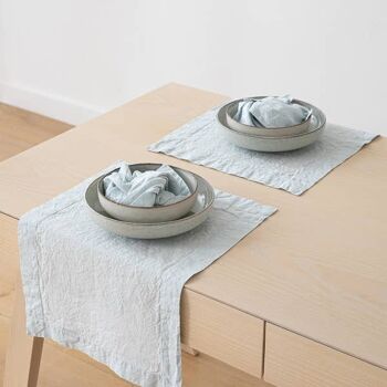 Set de table en lin Ice Blue Stone Washed 3