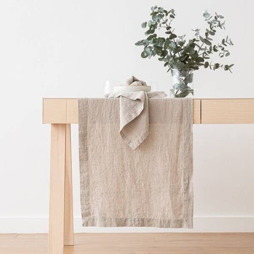 Linen Runner NATURAL Stone Washed