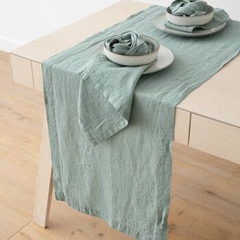 Tapis de Sol en Lin Spa Vert Stone Washed 3