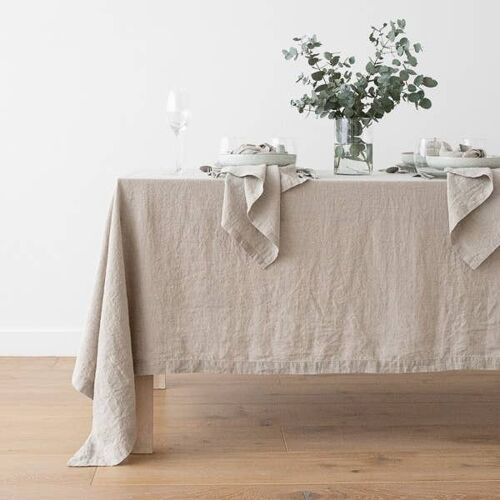 Linen Tablecloth Natural Stone Washed