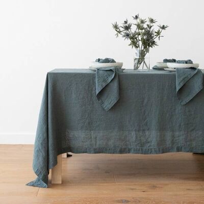 Linen Tablecloth Balsam Green Stone Washed