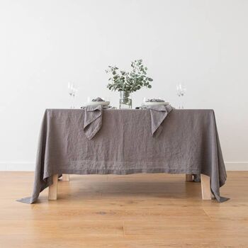 Nappe Lin Gris Acier Stone Washed 2