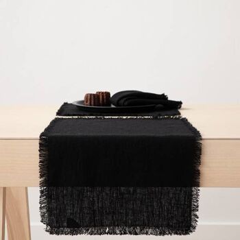 Set de Table en Lin Noir Terra Fringe 1