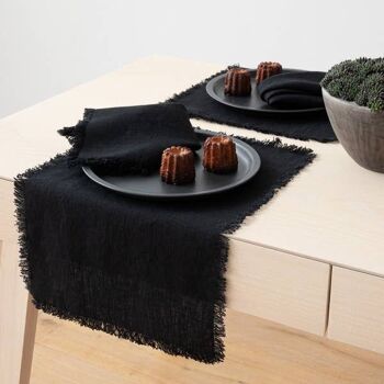 Set de Table en Lin Noir Terra Fringe 4