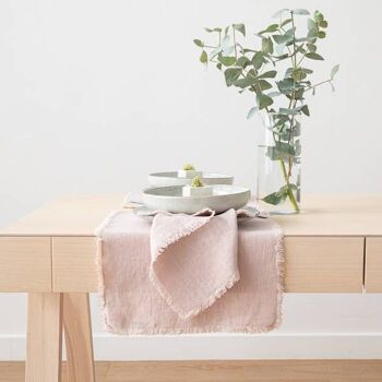 Serviette de table en lin Latte Terra Fringe 2