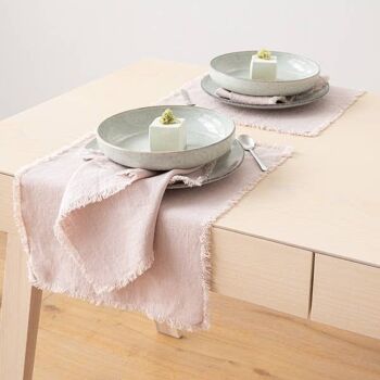 Serviette de table en lin Latte Terra Fringe 3