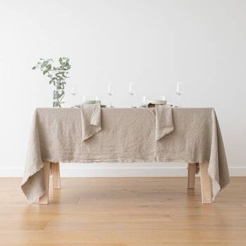 Nappe Lin Naturel Frange Terra 2