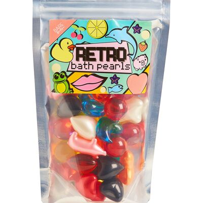 PERLES DE BAIN VIRALE - Pack Jumbo de 30 perles/perles de bain des années 90 - Parfums et formes mélangés - Coeurs, perles, animaux, fleurs et étoiles.