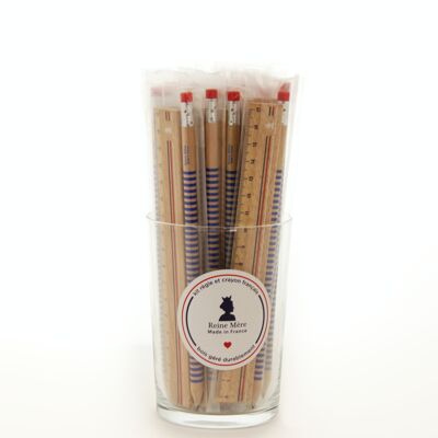 Kit Das Lineal und der französische Bleistift 20 Einheiten + Glas angeboten